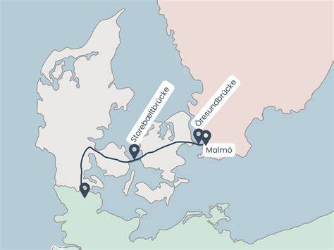 Karte der Route von Hamburg nach Venedig aus dem Film