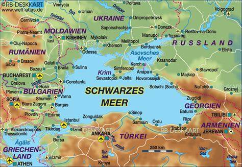 Karte der Schwarzmeerregion mit Schwerpunkt Haselnussanbau