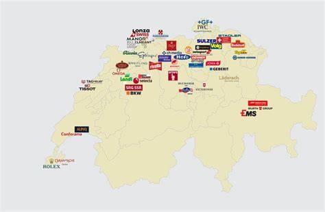 Karte der Schweizer Schokoladenfabriken