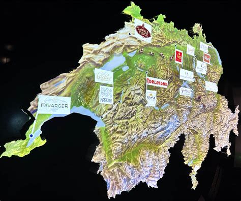 Karte der Schweizer Standorte von Lindt & Sprüngli