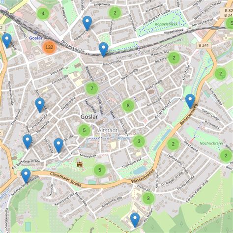 Karte der bestbewerteten Konditoreien in Goslar