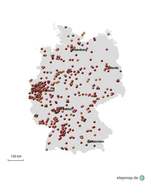Karte der nächstgelegenen Filialen mit Marzipan-Sortiment