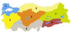 Karte der türkischen Honigregionen (Ägäis, Schwarzmeer, Anatolien)