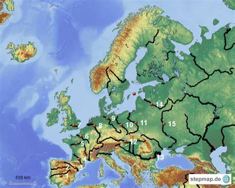 Karte der wichtigsten Trüffelregionen Europas
