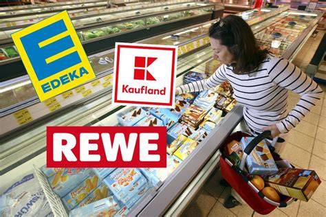 Karte mit Händlern, die Lindt führen, plus Logos Kaufland, Rossmann, REWE, EDEKA
