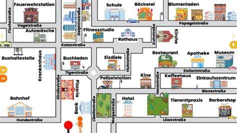 Karte mit Lidl-Filialen in einer Stadt