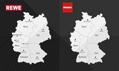 Karte mit Penny Filialen