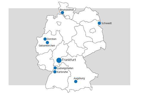 Karte mit den Lindt Outlet Standorten in Deutschland