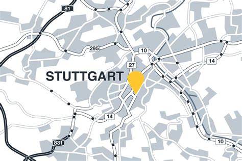 Karte mit den Standorten der beliebtesten Waffelhäuser in Stuttgart