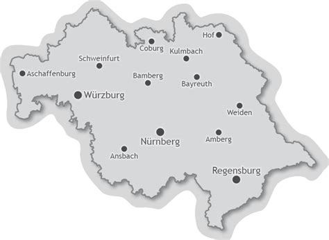 Karte mit kalkhaltigen Trüffelanbaugebieten in Nordbayern