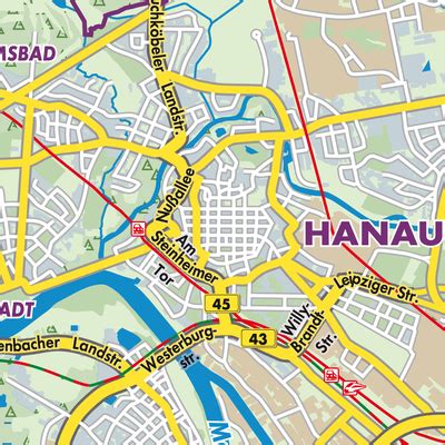 Karte von Hanau Steinheim mit Konditoreien und Liefergebieten