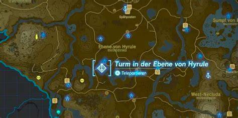 Karte von Hyrule mit Maxi-Trüffel Fundorten in Ebene von Hyrule und West-Necluda