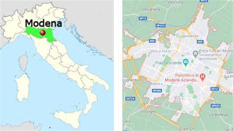 Karte von Modena und italienischen Spezialitäten