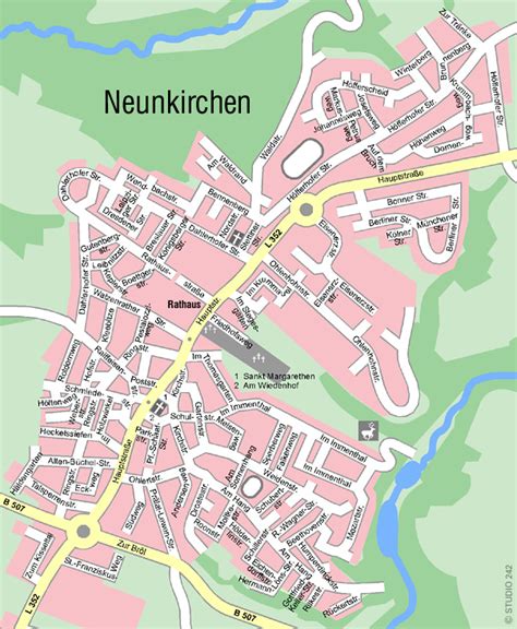 Karte von Neunkirchen mit Konditoreien