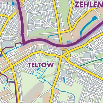 Kartenmarkierung: Lieferzonen in und um Teltow