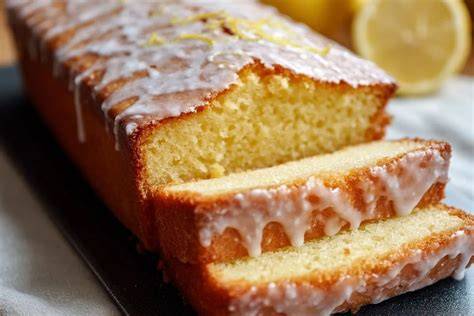 Kastenform Zitronenkuchen in Scheiben