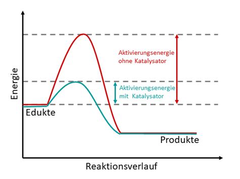Katalysator: Schematische Darstellung und Wirkung auf das Energiediagramm