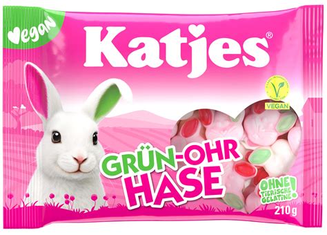 Katjes Grün-Ohr Hasen und vegane Ostersüßigkeiten