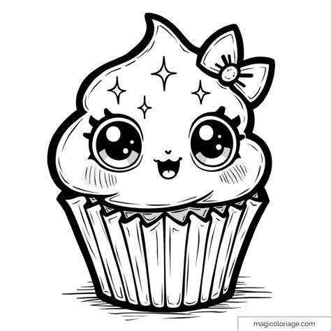 Kawaii-Cupcake mit großen Augen
