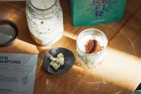 Kefirknollen in Milch