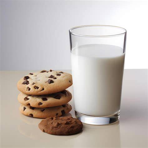 Keksteller mit Toblerone Cookies und Glas Milch