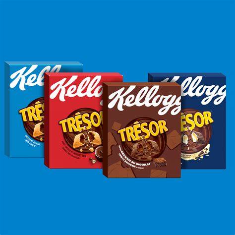 Kellogg's Tresor Schokoladenkissen in einer Schale mit Milch
