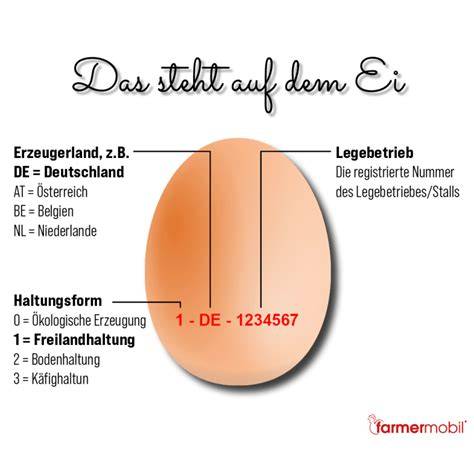 Kennzeichnung und Herkunft von Eiern (Schema)