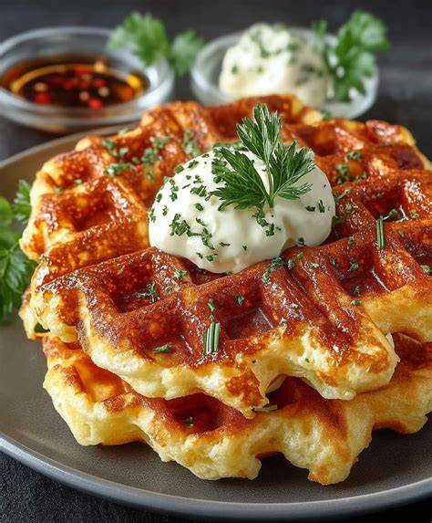 Keto Käsewaffeln appetitlich serviert