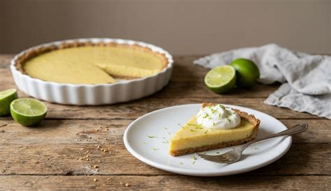 Key Lime Pie mit geschlagener Sahne serviert