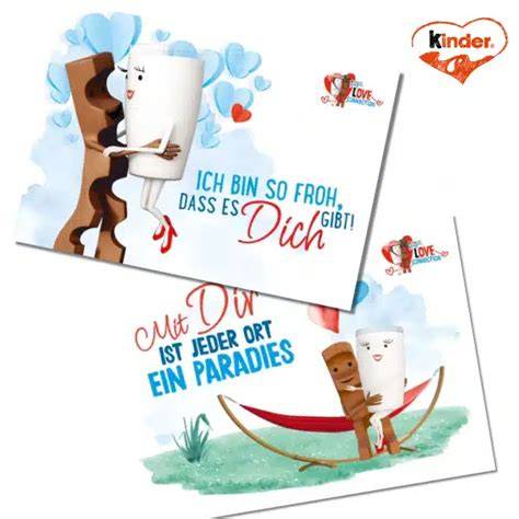 Kinder Riegel Postkarte Beispiel mit Milky & Schoki Motiv