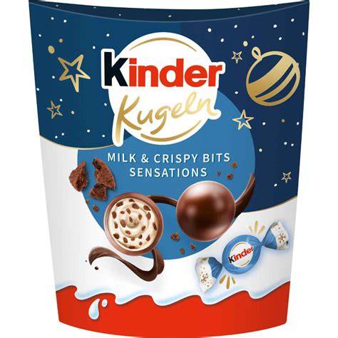Kinder Schokolade Pralinen Zutaten und fertige Kugeln