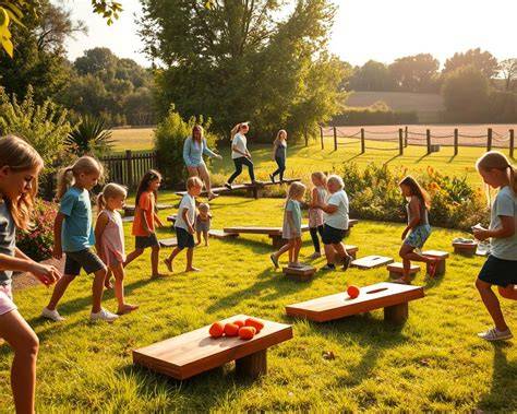 Kinder genießen hausgemachtes Wassereis im Garten