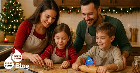 Kinder und Familie dekrieren gemeinsam Dinkelkekse in der Adventszeit