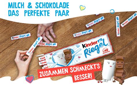 Kinderriegel Riegel aufgeschnitten: Milchcreme und Schokolade