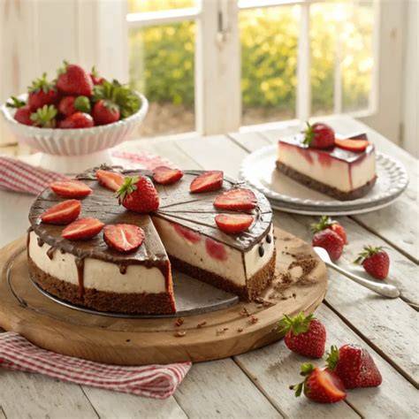 Kinderriegel-Torte angeschnitten mit cremiger Füllung