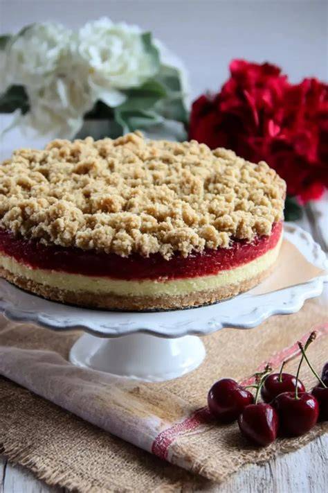 Kirsch-Käsekuchen fertig dekoriert