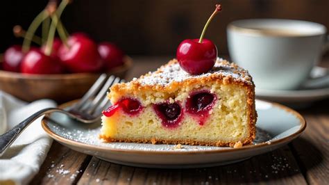 Kirschenplotzer aufgedeckt zum Kaffee, Nahaufnahme