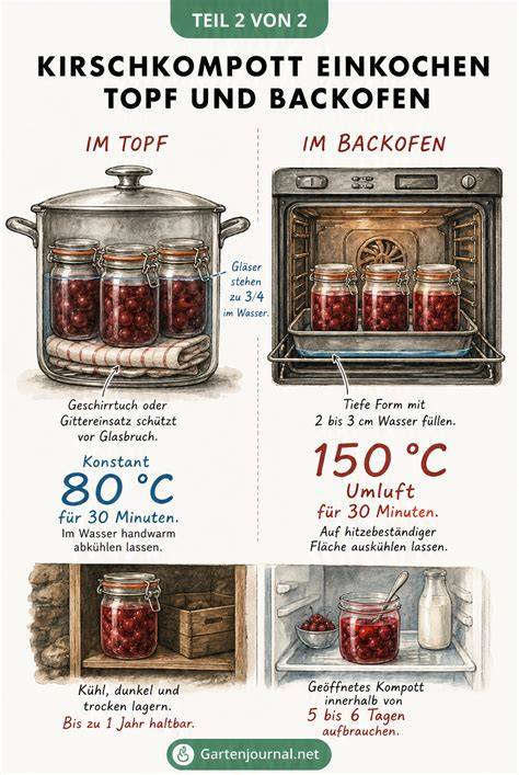 Kirschkompott im Topf und im Thermomix - Ablaufdiagramm