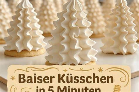 Klassische Baiser Küsschen mit fruchtiger Dekoration
