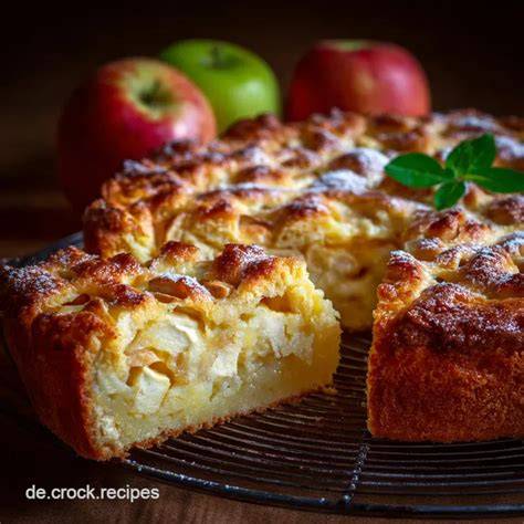 Klassischer Apfelkuchen auf einer Kaffeetafel