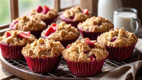 Kleine Streusel-Muffins und Blechkuchen-Varianten nebeneinander arrangiert