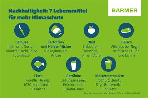 Klima-Score und Nachhaltigkeit von Lebensmitteln - Info-Grafik