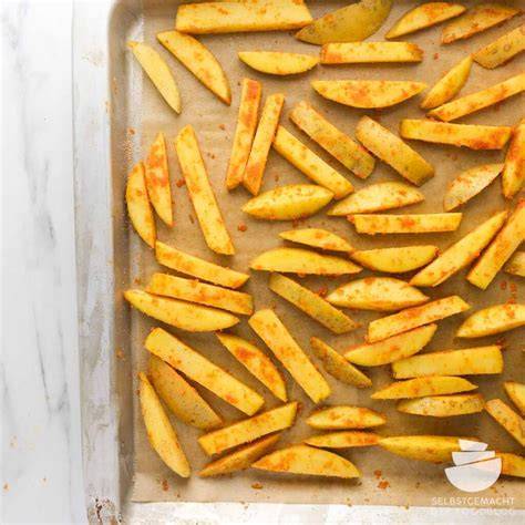 Knusprige Ofen-Kartoffelchips auf Backblech
