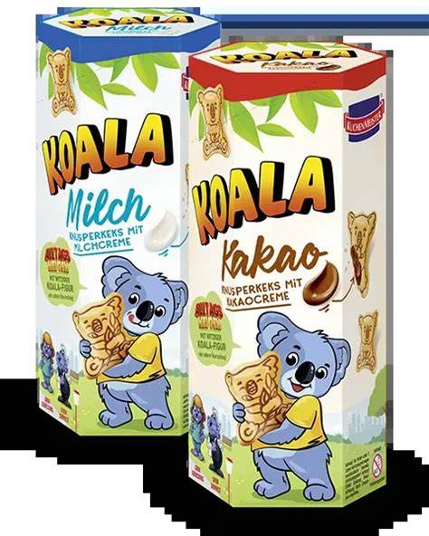 Koala Kekse Verpackung und Koala-Design