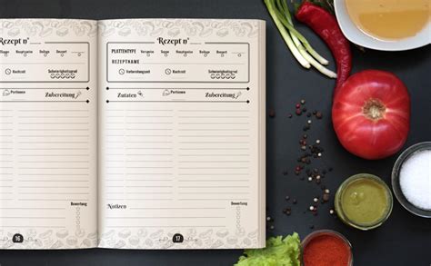 Kochbuch-Seiten: Originalrezeptpassagen und Variationen