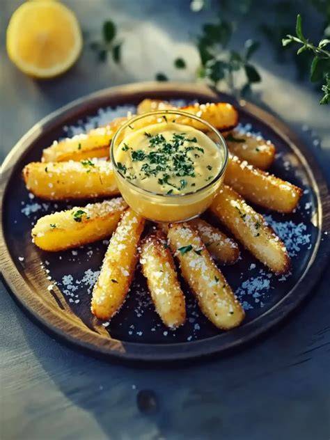 Kohlrabi-Pommes mit Mandelmus-Mayo