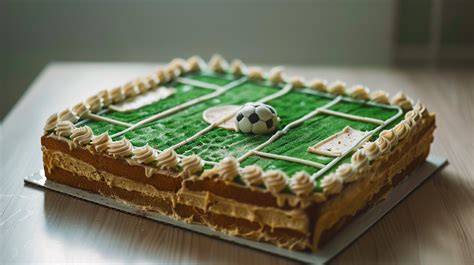 Kokos-Zitronen-Fußballfeld-Kuchen