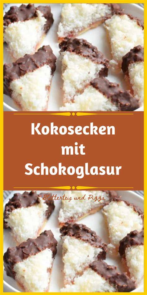 Kokosecken mit Schokoglasur und Marmeladenfüllung