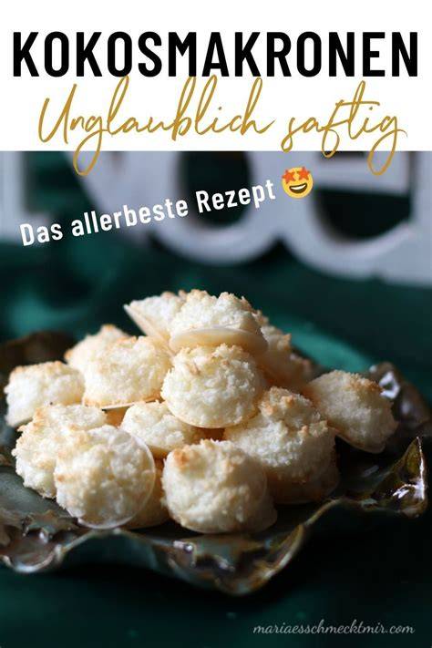 Kokosmakronen auf einem Teller, Nahaufnahme