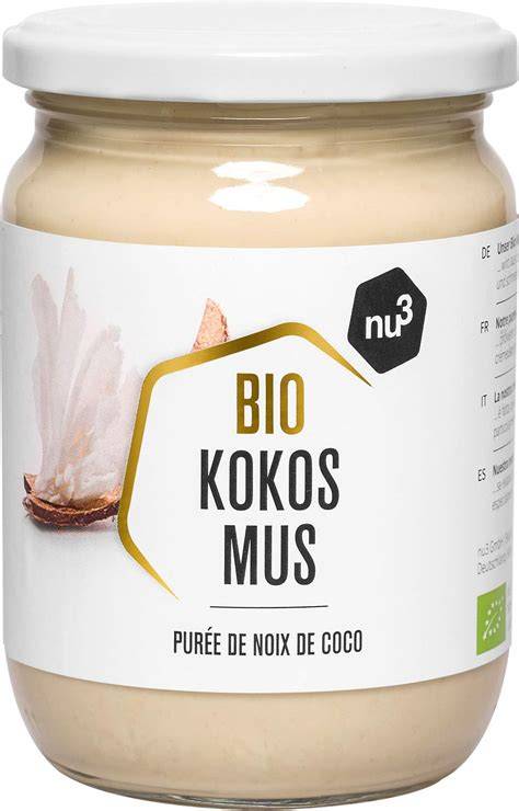Kokosmus im Glas als Brotaufstrich